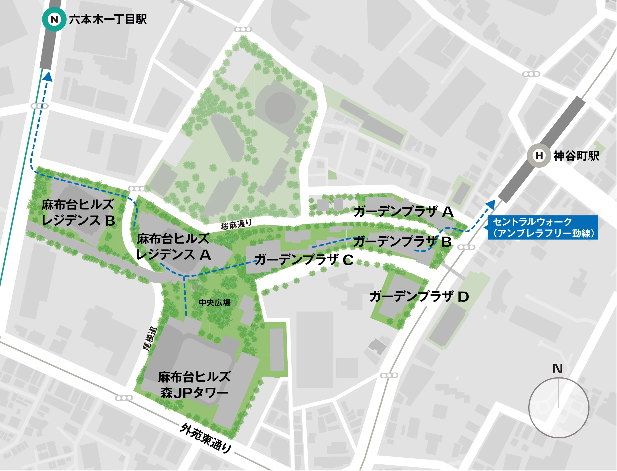 麻布台ヒルズ周辺の開催場所マップ